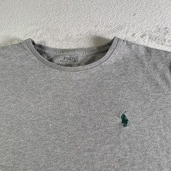 Polo Ralph Lauren Shirt Mens Medium Gray Cotton Tagless Crewneck Logo Tee Soft