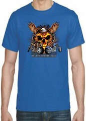 Adult DryBlend® T-Shirt – ( EAGLE SKULL RIDES – BIKER / CHOPPER)
