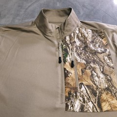 Magellan Outdoors Camouflage Long Sleeve 1/4 Zip Hunt Fish Large Shirt Logo