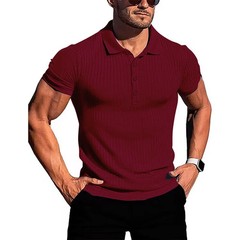 Men’s running sports fitness wear summer high stretch vertical short-sleeved PO