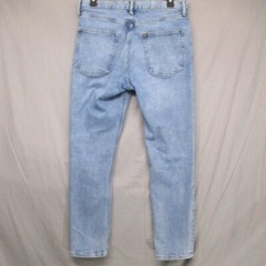 & Denim Slim Taper Cropped Distressed Light Blue Jeans Men Size | 32 / 32