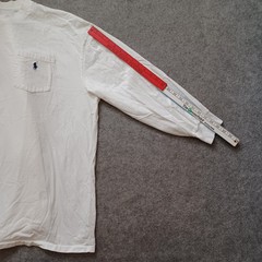 Polo Ralph Lauren T Shirt Mens 2XB White Logo Pocket Tee Long Sleeve