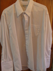Albert Nipon Men’s White Shirt Classic Casual Cuff Style Large 17 1/2, 32-33
