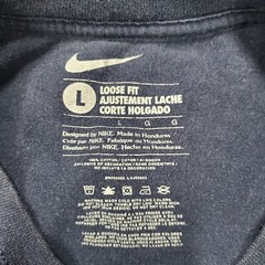 Nike T-Shirt Mens Large Blue Loose Fit Cotton Swoosh Short Sleeve Pullover Flaw