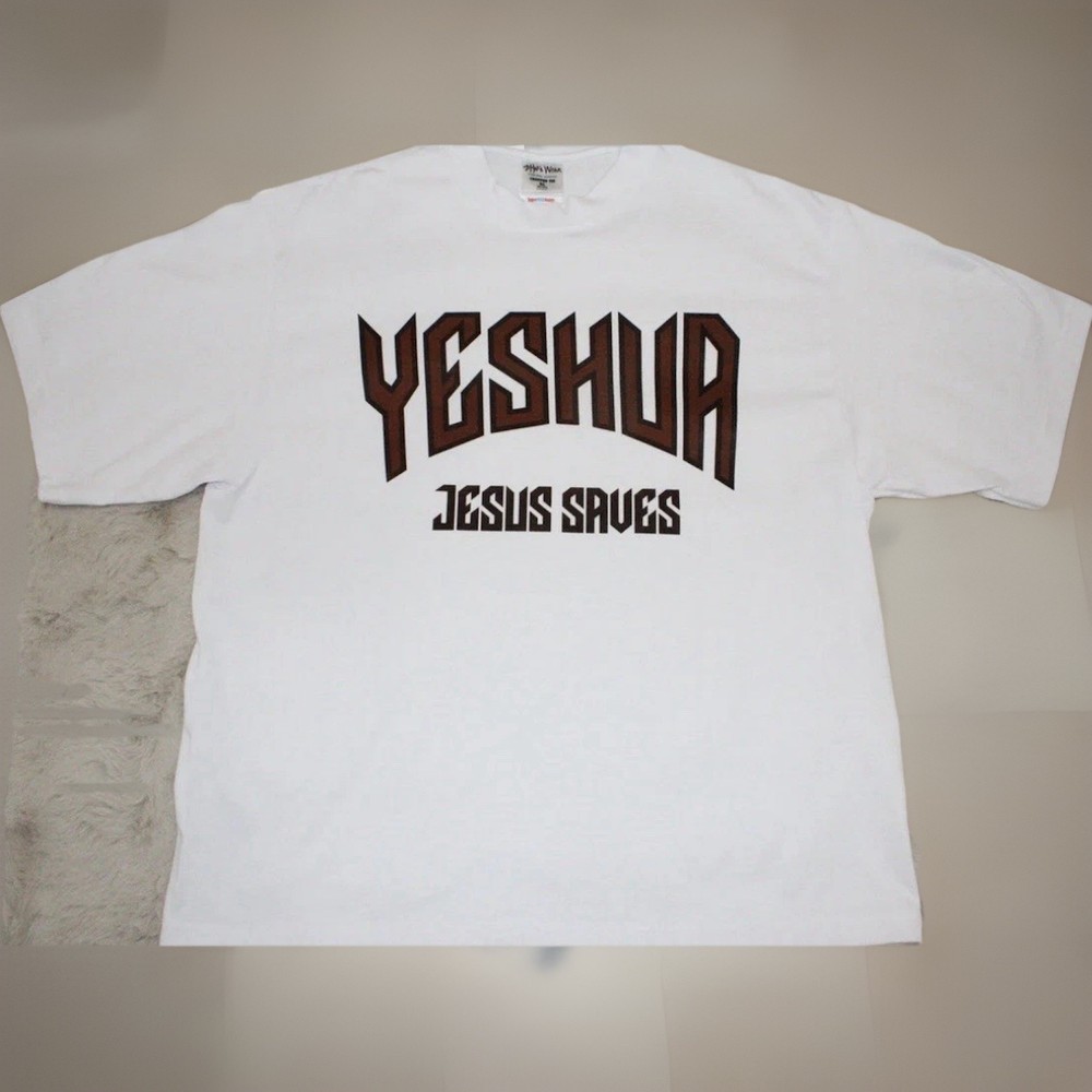 NWOT ShakaWear 100% Cotton Yeshua Jesus Saves Medium Cropped T Super Max Heavy