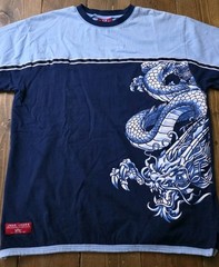 Vintage JNCO Jeans Shirt Youth XL 18/20 Dragon Blue Skater Hip Hop USA 90s