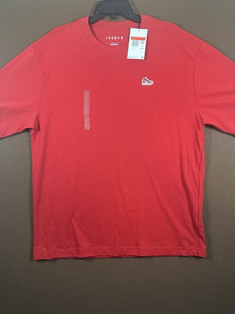 Nike Air Jordan Large Brand Men’s Sneaker Patch T-Shirt Red HJ2326-636 NWT