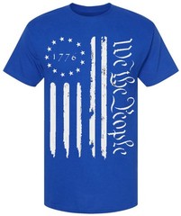We the People 1776 USA Distressed Flag T-Shirt US Independence Day July 4th Tee