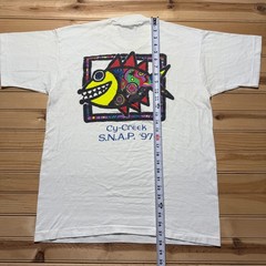 Vintage 1997 I Survived Paradise Island Cy-Creek S.N.A.P. Fish Shark Shirt Large