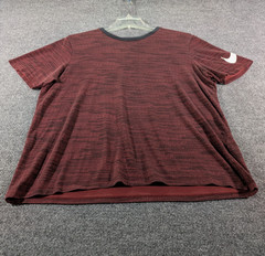 Nike AOP Shirt Mens XL Maroon Dri-Fit Spell Out All Over Print Short Sleeve