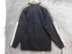 VTG Quiksilver Shirt Mens M Black Colorblock Long Sleeve Crewneck Logo Cotton