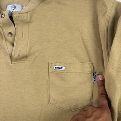 Tyndale FR Flame Resistant Tan Henley Long Sleeve Shirt Men’s XL