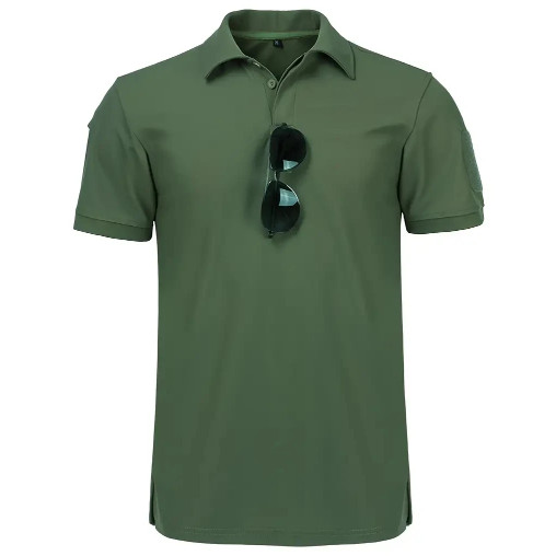 Men’s Tactical Polo T-Shirt Quick Dry Combat Short Sleeve Team Work Casual Shirt
