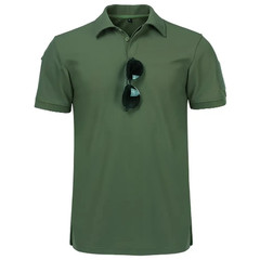 Men’s Tactical Polo T-Shirt Quick Dry Combat Short Sleeve Team Work Casual Shirt