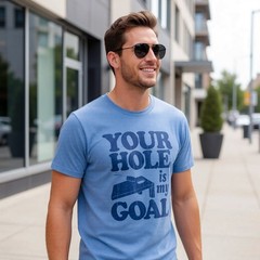 Mens Your Hole Is My Goal T Shirt Funny Adult Cornhole Joke Tee For Guys
