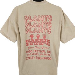Virgil Normal T Shirt Mens Size XL Beige Plants Plants Plants Made In USA