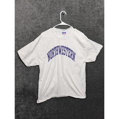 Champion Northwestern University T-Shirt Mens Large Gray Short Sleeve NCAA Tee