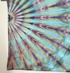 Handmade Ice Tie Dye Adult T-Shirt Unisex Size XL Blue Fan Folded Gildan Tee NEW