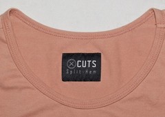 Cuts Split-Hem Men’s Short Sleeve Stretch Crew Neck Tee T Shirt Size Large