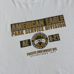 Vintage American Eagle Outfitters Shirt Mens Medium White Park 1977 Long Sleeve