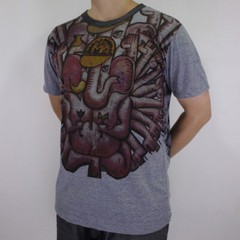 WEED Ganesha Ringer T-Shirt Men Ganapati Ganesh Hindu Yoga Hippie Bohemian WE01