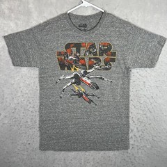 A1 Star Wars X Wing Fighter Movie Promo T Shirt Adult Medium Gray Mens