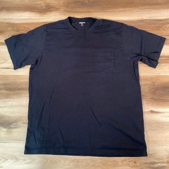 Lands End Super-T Mens XL Tall Black Short Sleeve Pocket T-Shirt 100% Cotton