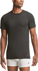 Polo Ralph Lauren Mens Crew Neck T-Shirts 3 Pack Solid Black Cotton Stretch