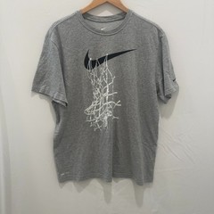 Nike Dri Fit Basketball Shirt Mens XL Gray Heather Graphic Tee Hoop Swoosh Net