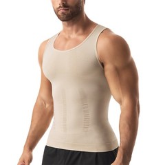 Mens Compression Shirt Slimming Body Shaper Chest Belly Tummy Control Vest Tank