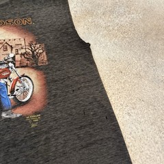 Vintage 1990 Harley Davidson 3D Emblem Cut Off Tee Shirt Large Peru Illinois