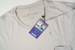 GEORGROTH GR Gray Plain T-Shirt Regular Fit Pima Stretch Lightweight Crewneck M
