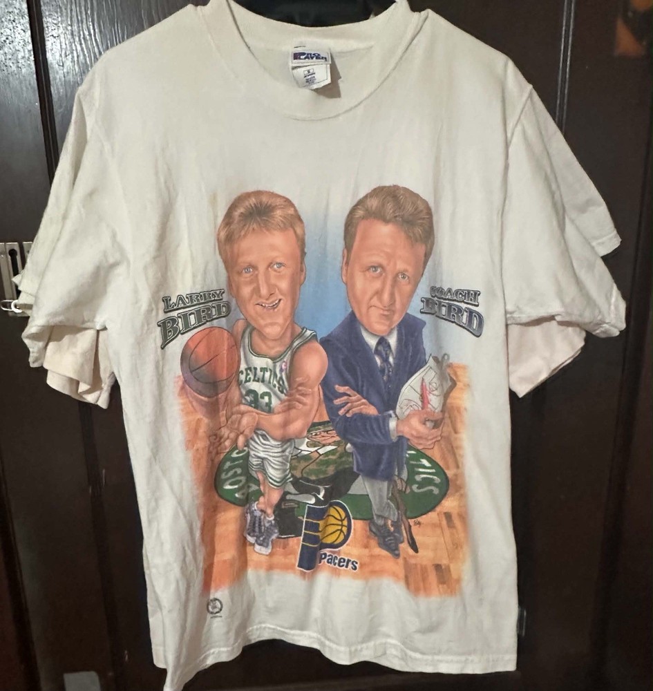 Vintage 90s Larry Bird Coach Bird Indiana Pacers Pro Player Big Head Shirt M