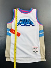 Mega Man Youth Headgear Classics Premium Embroidered Basketball Jersey Small NEW