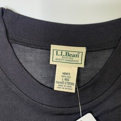 LL Bean Shirt Mens L Large Black Sheer Silk Crewneck Lightweight Underwear Base
