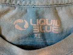 Liquid Blue Alice in Wonderland T-Shirt Men XLarge Blue Tie Dye Psychedelic