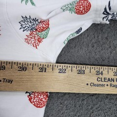 Free Planet Shirt Mens Large White Allover Pineapple Palm Tree Graphic Tee Top