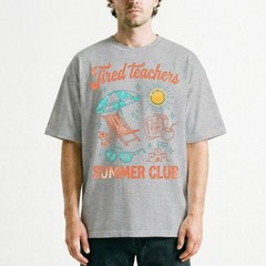 Tired Teachers Summer Club T-Shirt Funny School Break Beach Vacation Mode Tee