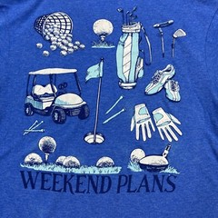 Weekend Plans Golf T Shirt Adult Medium Blue Short Sleeve Golfing Tee