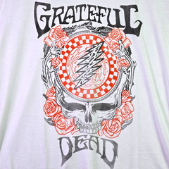 Lucky Brand GRATEFUL DEAD Mens Shirt XL White Lightning Skull Casual NWT