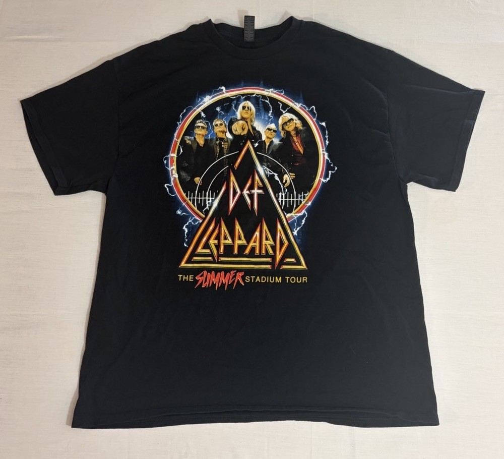 Def Leppard Tour Shirt XL Black 2024 Summer Stadium Concert Band Graphic Tee