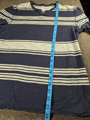 INC International Concepts Men’s XS Blue/White Striped Cotton Knit Henley Tee