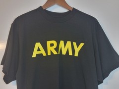 Physical Fitness Uniform T-Shirt Mens Large Black “Army” Short Sleeve Crew Neck