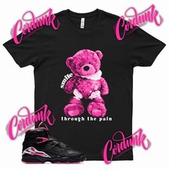 Black SMILE THROUGH THE PAIN T Shirt for J1 8 Pinksicle Deadly PinkVivid Mid