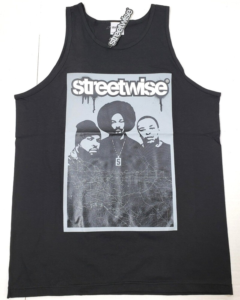 STREETWISE Tank Top T-shirt West Side Hip Hop Rap Vest Men’s Black New