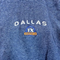 Vintage Cal Cru Dallas Texas T-Shirt Adult XL Blue Embroidered Logo Retro