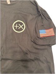 Positive Times T Shirt American Flag On Sleeve Quality Fast Shipping L +x