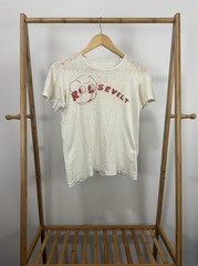 VTG 40s Theodore Roosevelt Teddy Worn Thrashed Distressed T-Shirt Size M 18.5×21