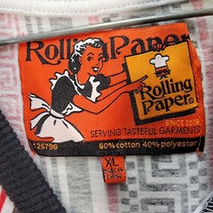 Rolling Paper Brand T Shirt Striped Zig Zag Asymmetric Graphic Tee Mens Size XL