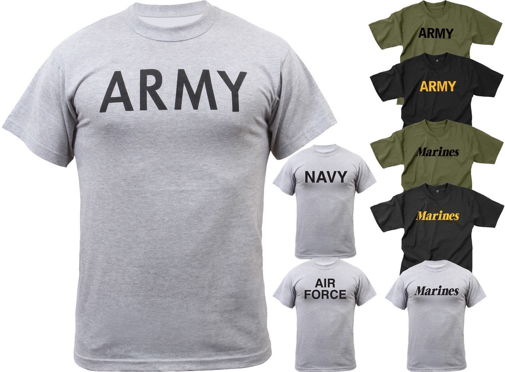 US Military PT T-Shirt Physical Training Tactical Workout Exercise Gym Running